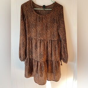 Wild Fable Brown Leopard Kids Dress